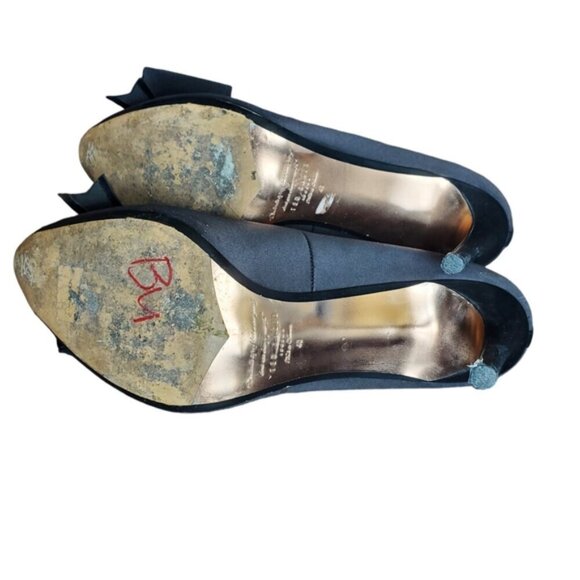 Ted Baker Black Nuala Bow Satin Pumps Size 40 - Picture 5 of 6